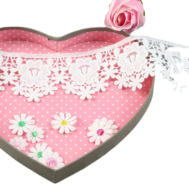 

3 ярда молочный шелк вышивка кружевная ткань «сделай сам» Детская одежда свадебные аксессуары декоративные аксессуары кружевная ткань