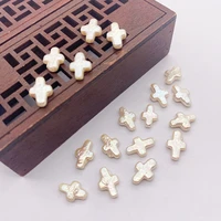 1pc natural freshwater pearl beads cross shaped white beaded charms for bracelets beads for jewelry making necklaces accessories