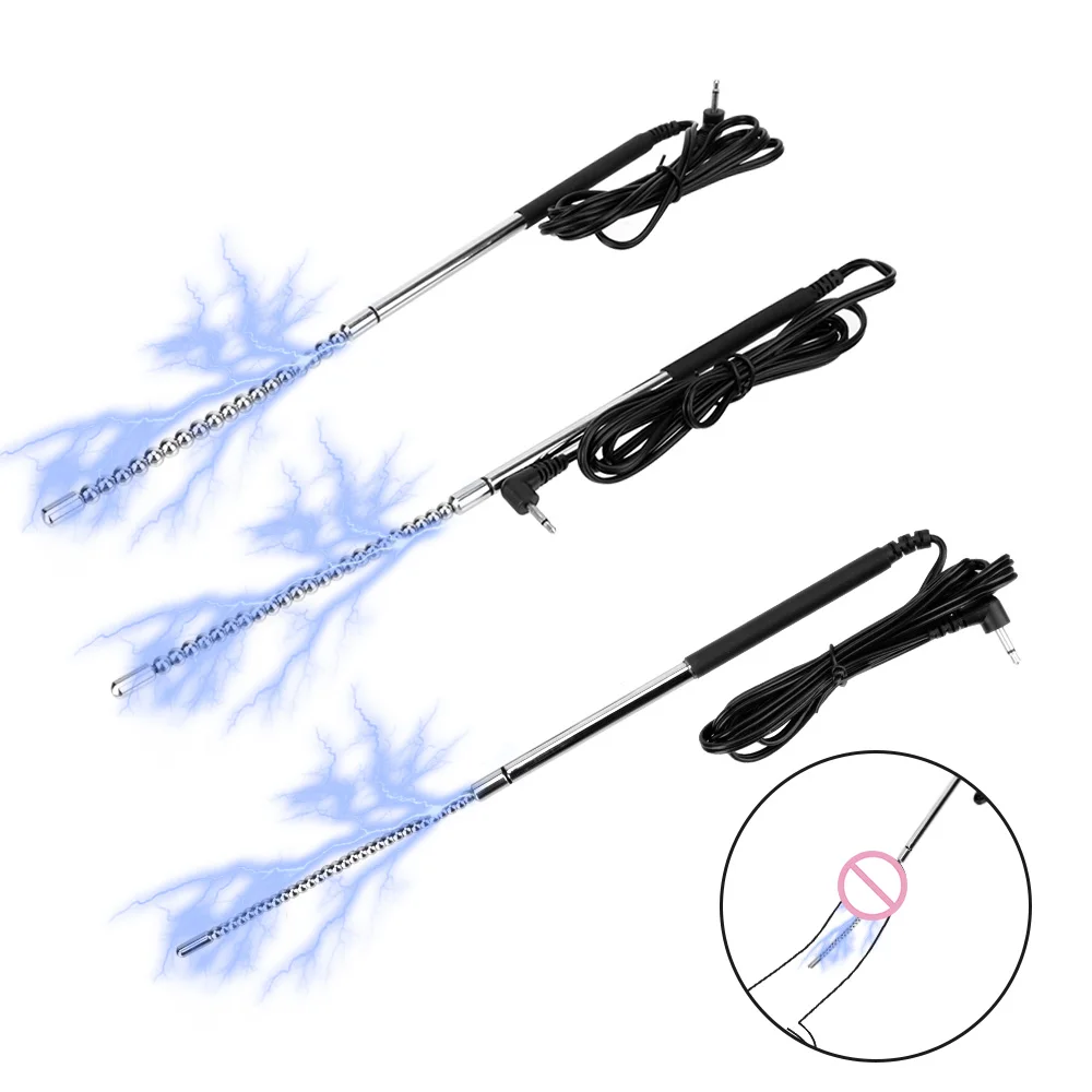 Оло Нержавеющая сталь уретральный пенис вилка Би-Полярный Электрический шок