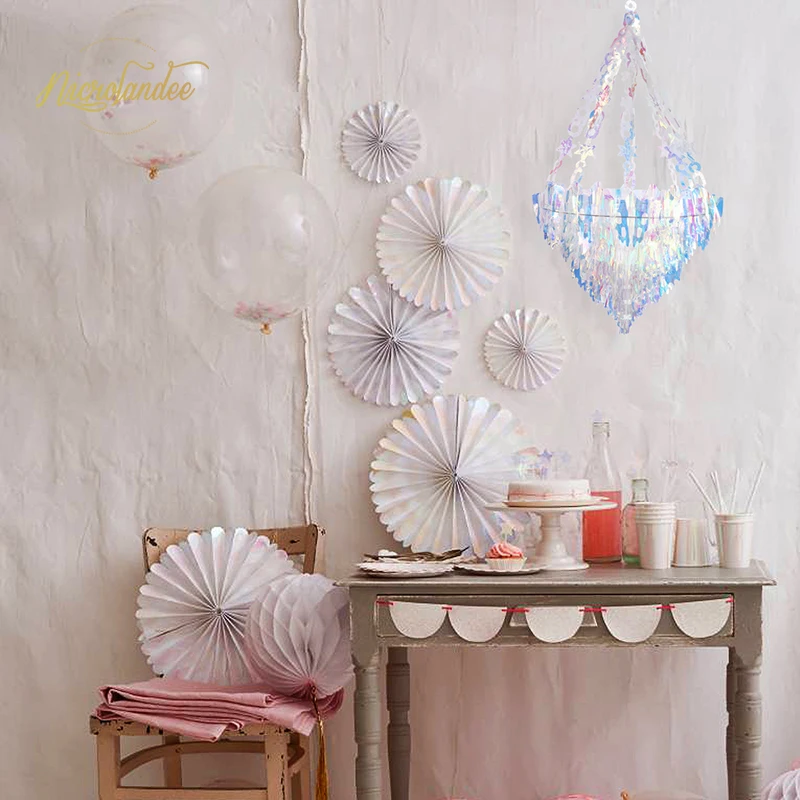 NICROLANDEE 14 дюймов Переливающаяся подвесная люстра в форме потолочного украшения