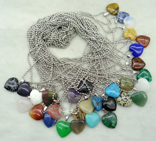 Натуральный камень бирюзовые подвески в форме Сердечко с кварцевым кристаллом