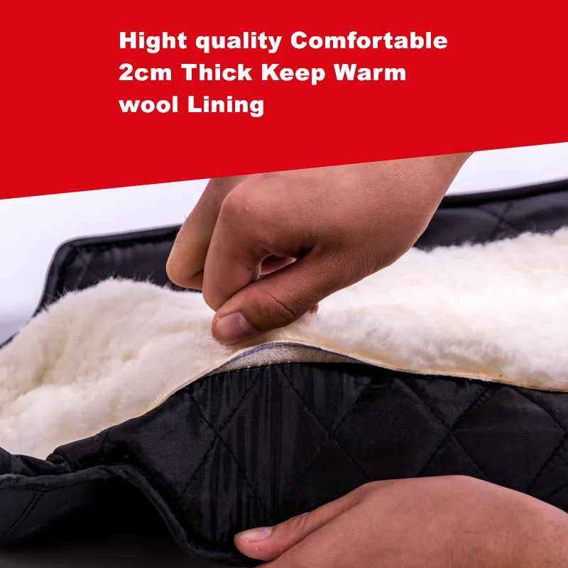 

New PE Shell Motorcycle Knee Pads Waterproof Oxford Cloth Wool Lining Knee Protector Winter Warm Cold-proof Windproof Knee guard