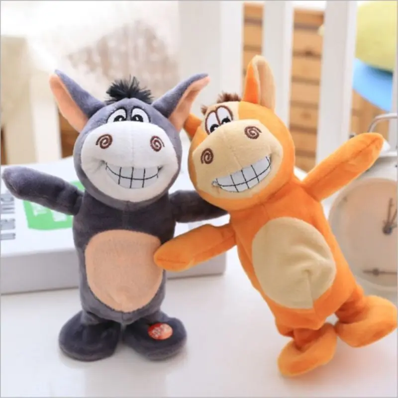 Мультяшный плюшевый осел лошадь корова Кукла звука музыкальная песни Запись