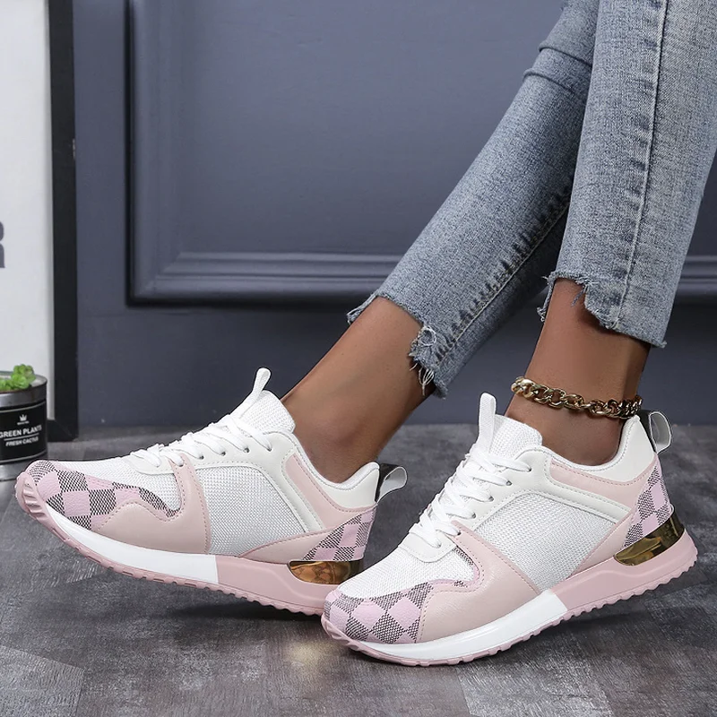 

Women's Casual Shoes 2021 Summer New Lace-up Breathable Thick-soled Sports Shoes Outdoor Comfortable Flat Shoes Women's Shoes