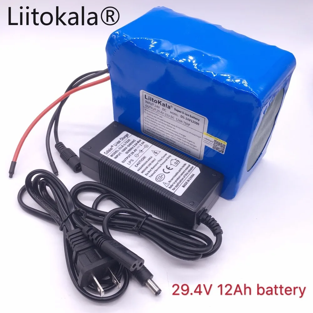 HK 18650-26650-7s6p LiitoKala 24 v 12ah bateria 15A BMS 25a 250 w и 12 000 mAh para silla DE r |