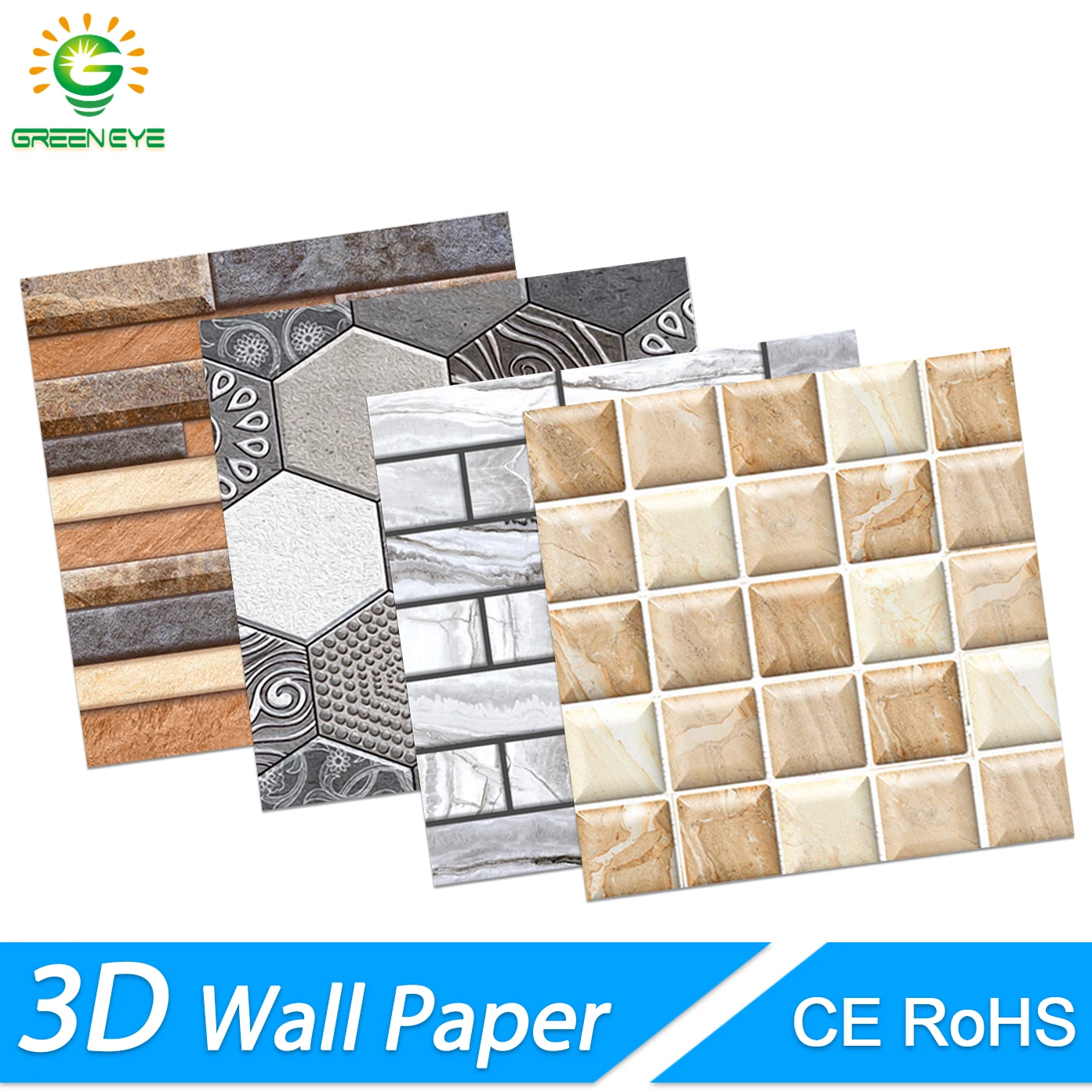 

3D Wall Sticker Marble Brick Peel and Self-Adhesive Wall paper Waterproof DIY Kitchen Bathroom Home Wall Stick PVC Tiles Panel