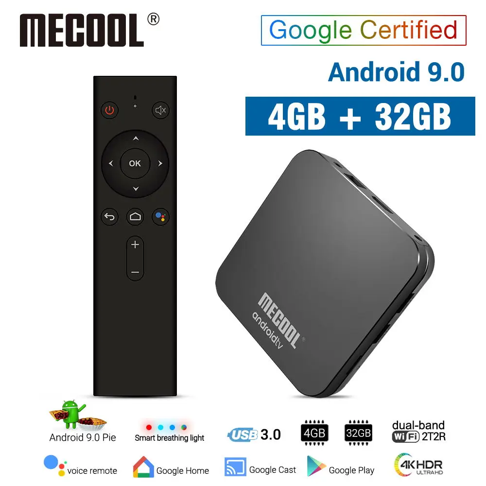 MECOOL KM9 PRO Android 9,0 ТВ приставка Amlogic S905X2 4G DDR4 32G rom 4K Google сертифицированная Android 9 A ТВ Смарт ТВ приставка Голосовое управление