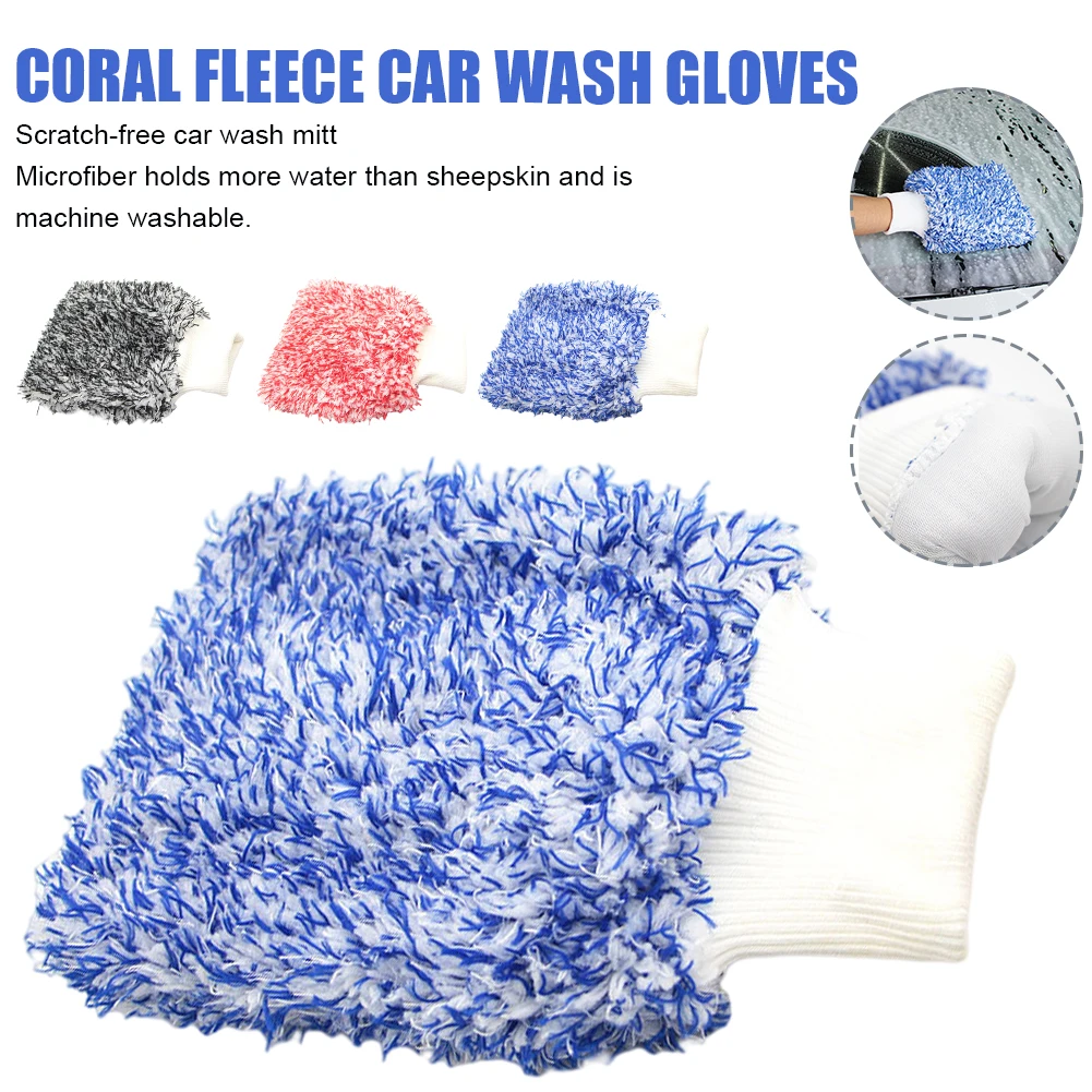 

28x20cm car wash gloves super absorbent microfiber non-scratch car wash cloth for trucks, motorcycles, household cleaning tools
