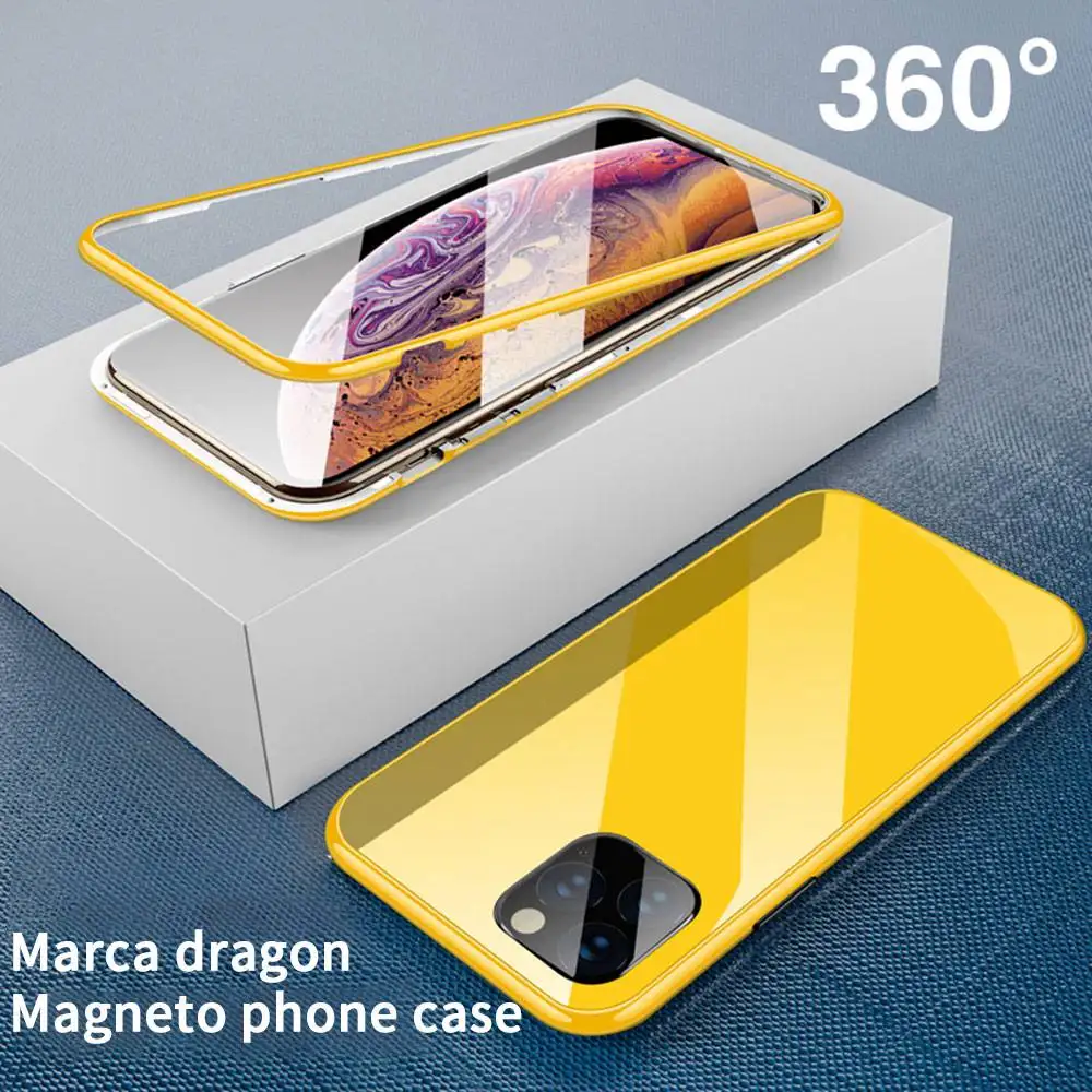 KISSCASE металлический магнитный чехол для iPhone X 7 8 7plus 8plus 11 Pro Max XR XS MAX чехол HD закаленное стекло магнит чехол для телефона крышка