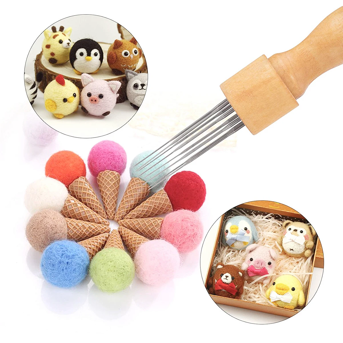 Наборы игл для валяния шерсти с восемью иглами принадлежности инструменты