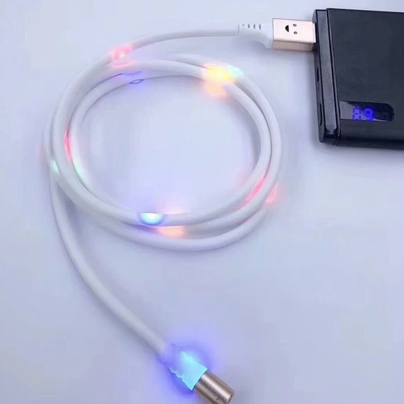 Twinkling 1m usb phone charging cable flowing light cord led wire for micro type c Illuminated Fast charger | Мобильные телефоны и