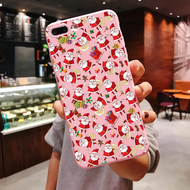 Веселый Рождественский чехол Vogue girl для iPhone 11 Pro Max новогодний розовый мягкий чехол для телефона с лосем для iPhone X 6 6S 7 8 Plus Xs XR XS MAX