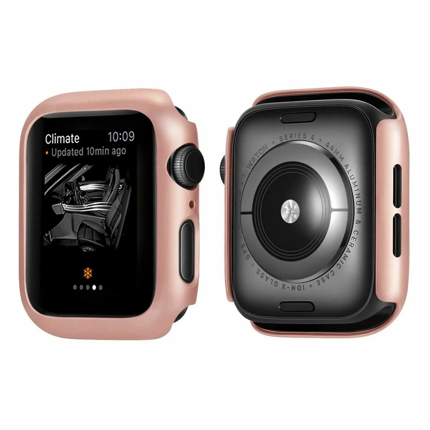 Розовое золото Роскошный защитный чехол из поликарбоната для Apple Watch серии 5 серии 4, чехол для iWatch 40 мм 44 мм бампер - Цвет: Розовое золото