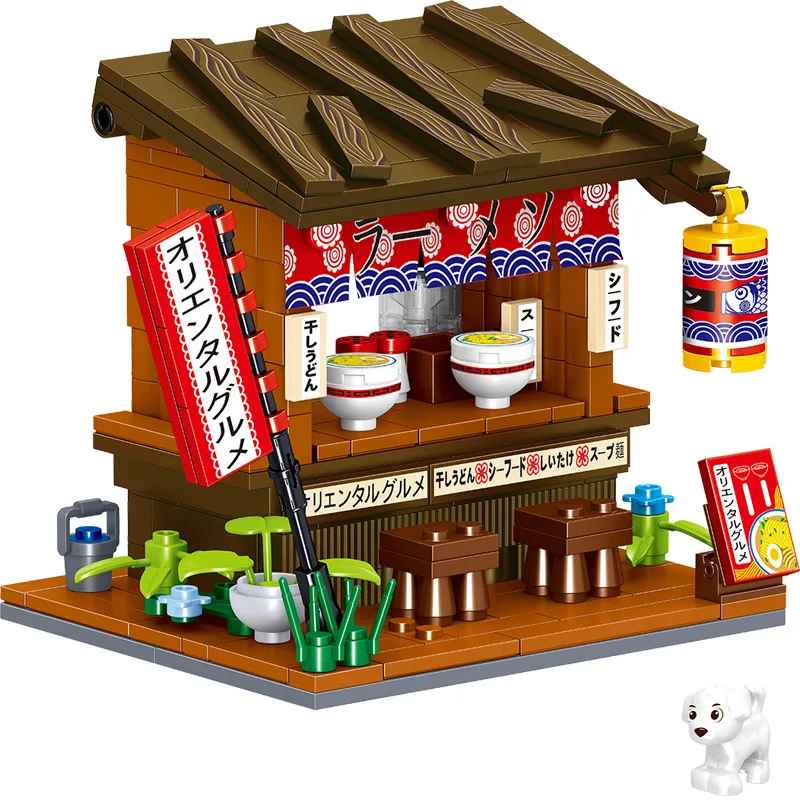 Конструктор micropяпонский архитектура городская улица обзор магазин ресторан