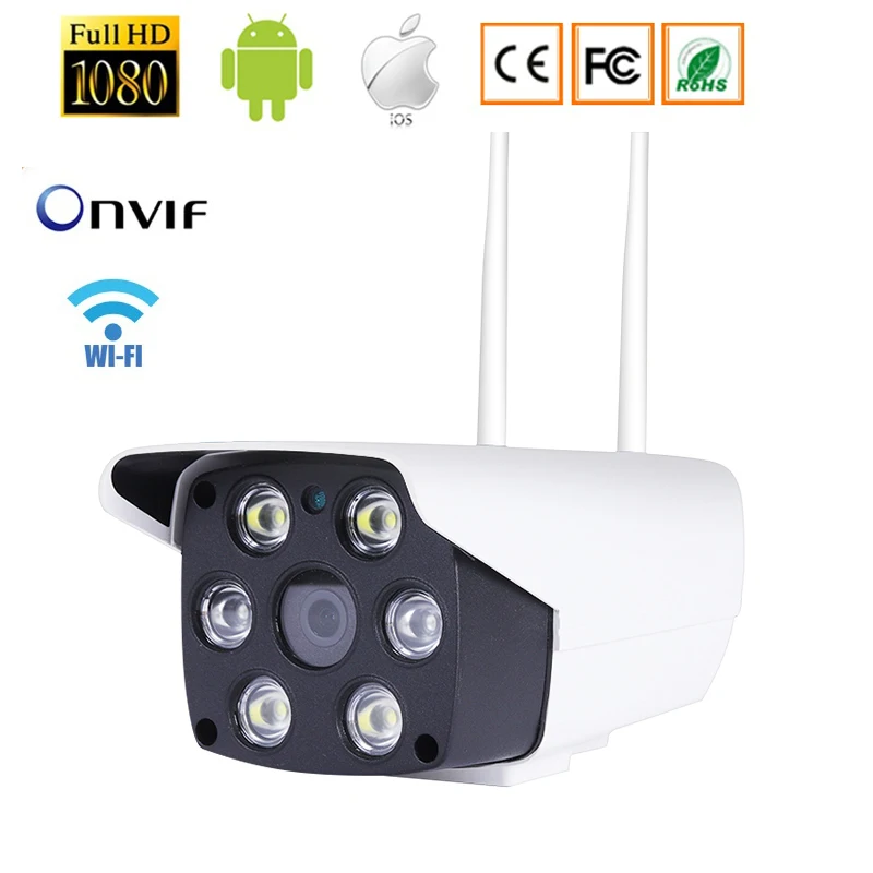 

IP Camera 1080P 720p ONVIF P2P Motion Detection HD Surveillance Camara Audio Onvif 2MP IR Night Vision CCTV Outdoor Wifi Bullet
