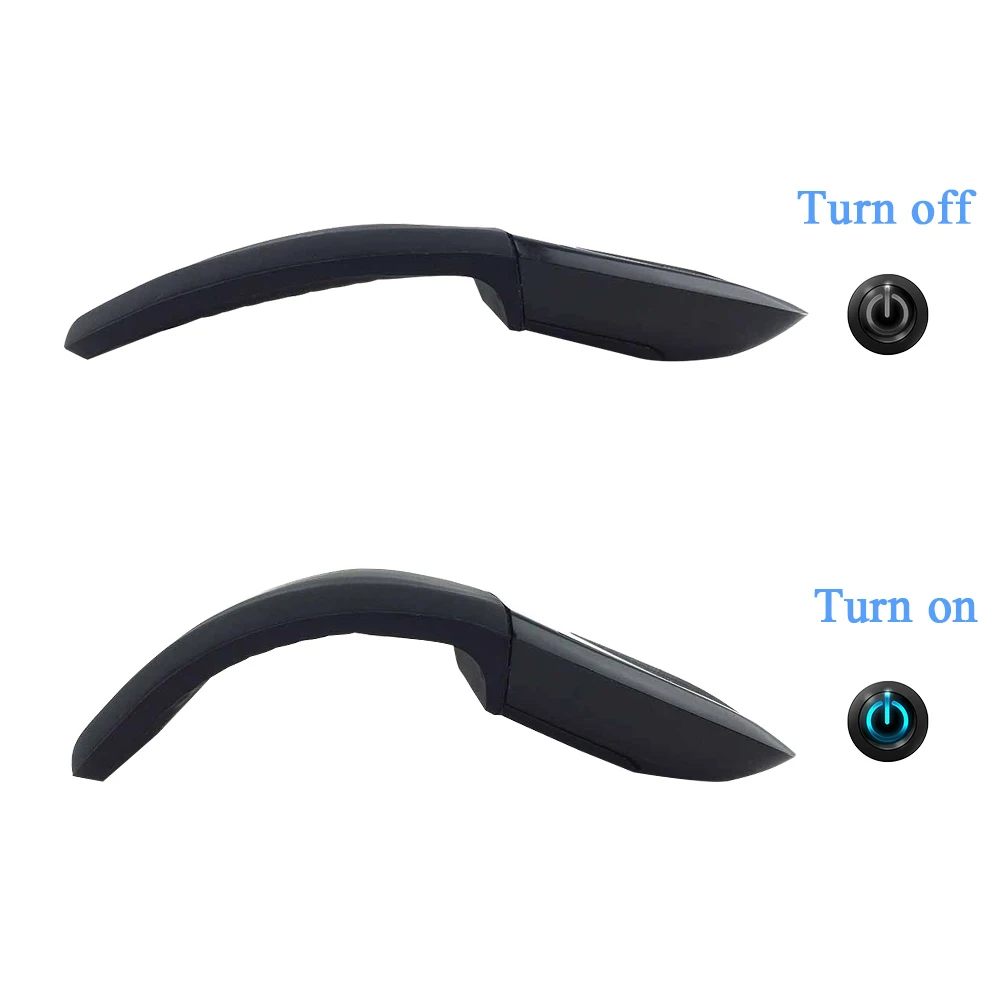 

Wireless 2.4G Mouse Arc Touch Ultra Thin Folding Design Mause 1200 DPI Foldable Portable Computer Mice For PC Laptop