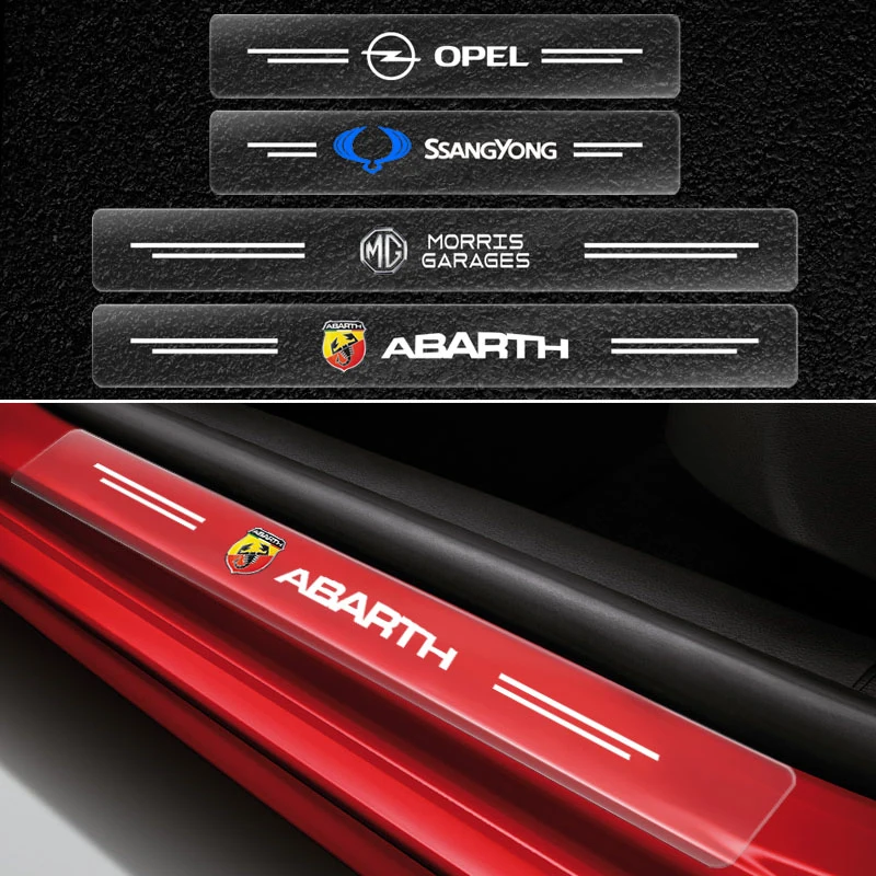 

4pcs New Car Door Sill Transparent Protector Sticker For Dacia Duster Logan Mcv 2 Sandero Stepway Dokker Lodgy Car Accessories