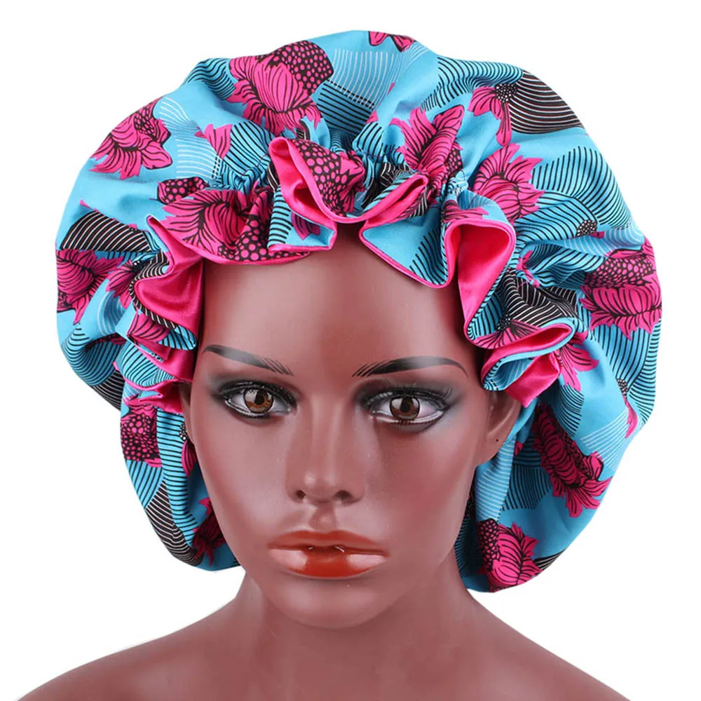 Женский атласный тюрбан двухслойная эластичная большая африканская шляпа из