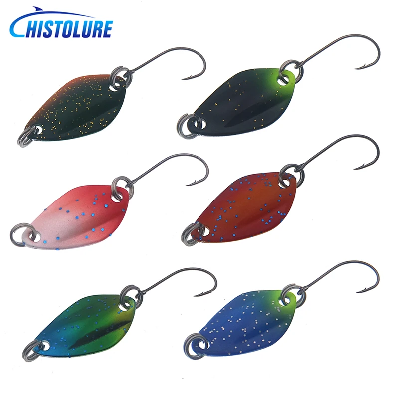

HISTOLURE 6Pcs/lot Fishing Lure Colorful Spoon Bait 2.2g 25mm Metal Spoon Fishing Lure For Trout Single Hook
