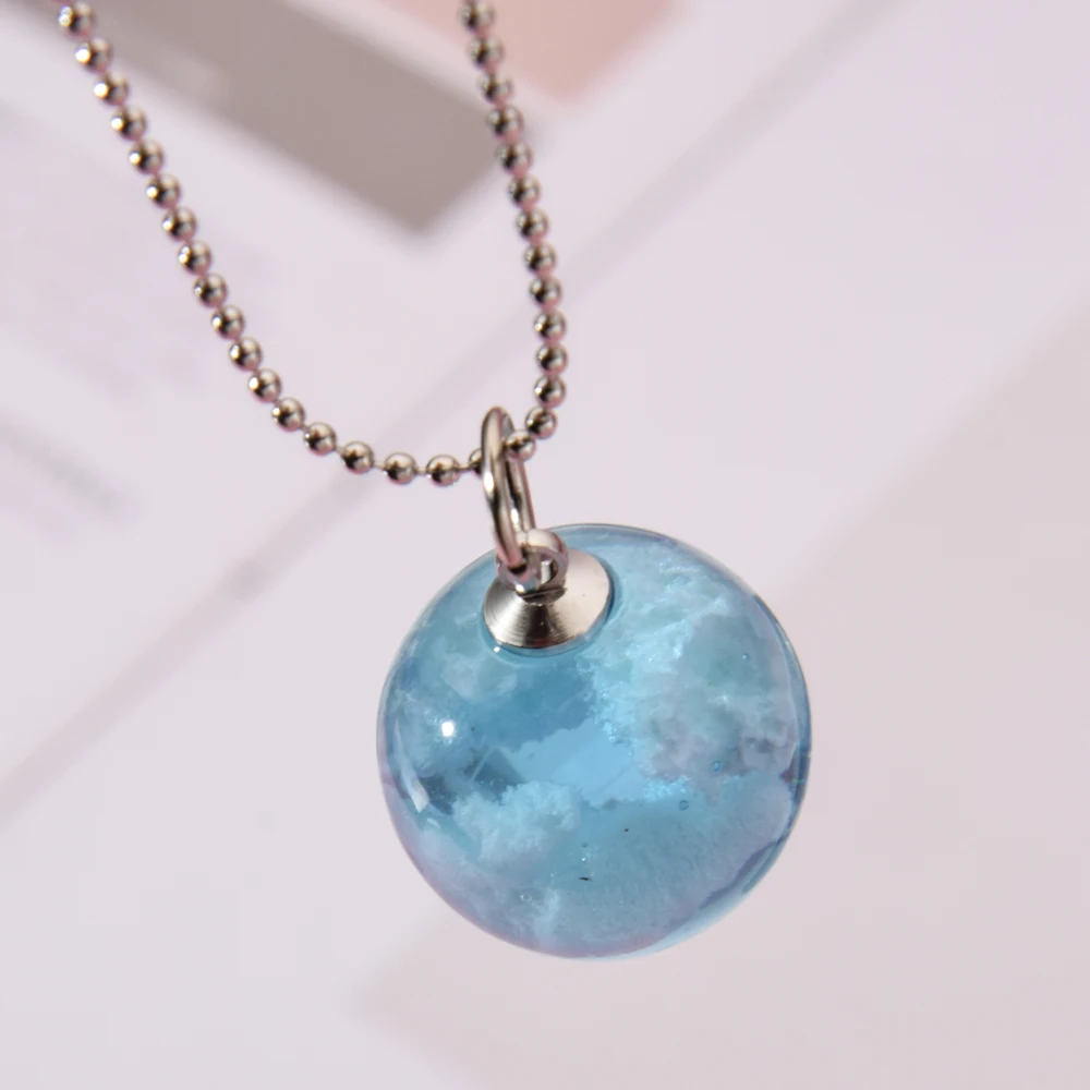 Ожерелье с подвеской в виде стеклянного шара для женщин и девушек длинное