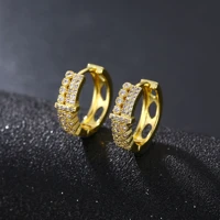 ks017 fashion delicacy high quality copper zircon cross circular ring earrings gifts party womens jewelry earrings