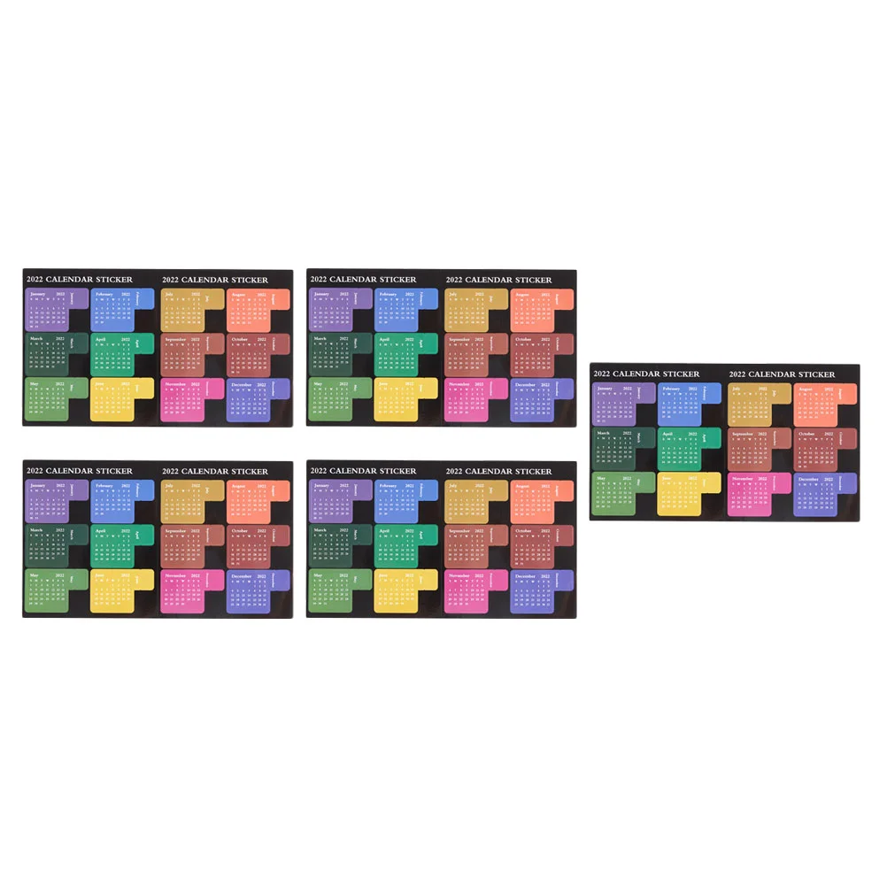 

5 шт. практичных цветных наклеек, наклейки для блокнотов с рабочим планом (разные цвета)