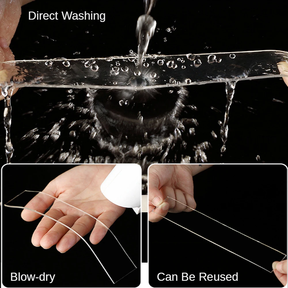 Двухсторонняя нано лента водонепроницаемая клейкая сверхпрочные бесследные