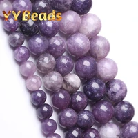 natural purple lepidolite quartz stone beads round loose charm beads for jewelry making diy bracelets women necklaces 4 12mm