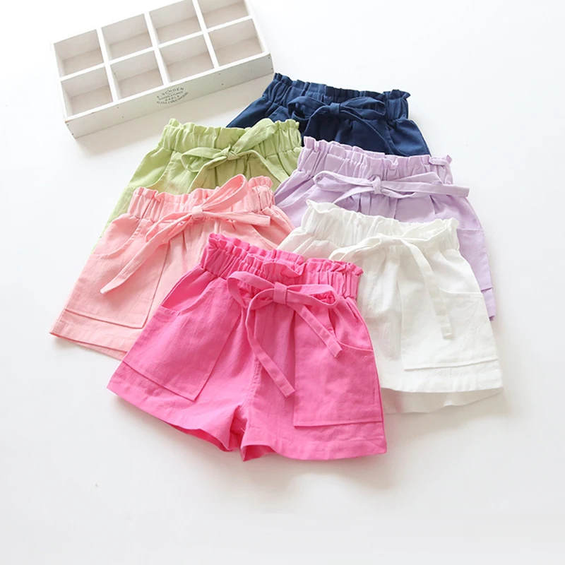 

Girls New Summer Candy Pants Solid Color Children Kids Baby Toddler Girls Clothes Cotton Shorts Pants for Kids