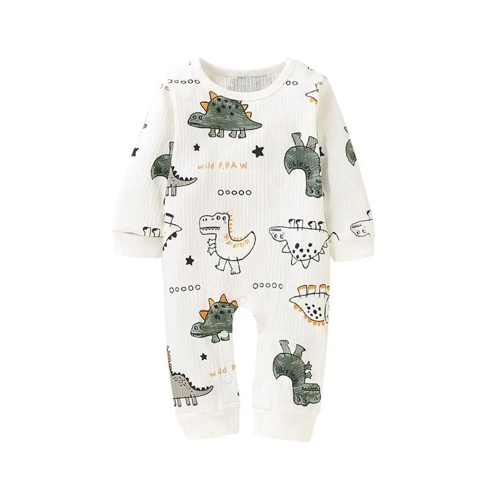 Baby Girl Winter Clothing 2019 Infant Boy Girls Long Sleeve Cartoon Dinosaur Print Romper Jumpsuit Clothes baby winter clothes 2 | Детская