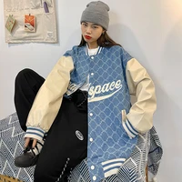 american retro letter embroidery jacket women 2021 spring and autumn new street loose wild baseball uniform jacket women y2k top