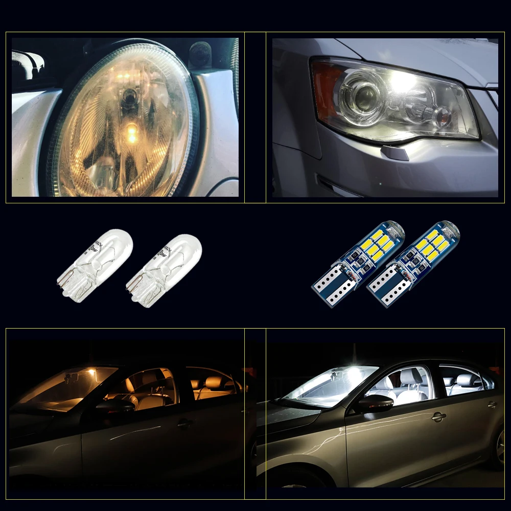 2 шт. T10 светодиодный светильник W5W Canbus парковка для Peugeot 206 207 307 308 407 2008 3008 ширина
