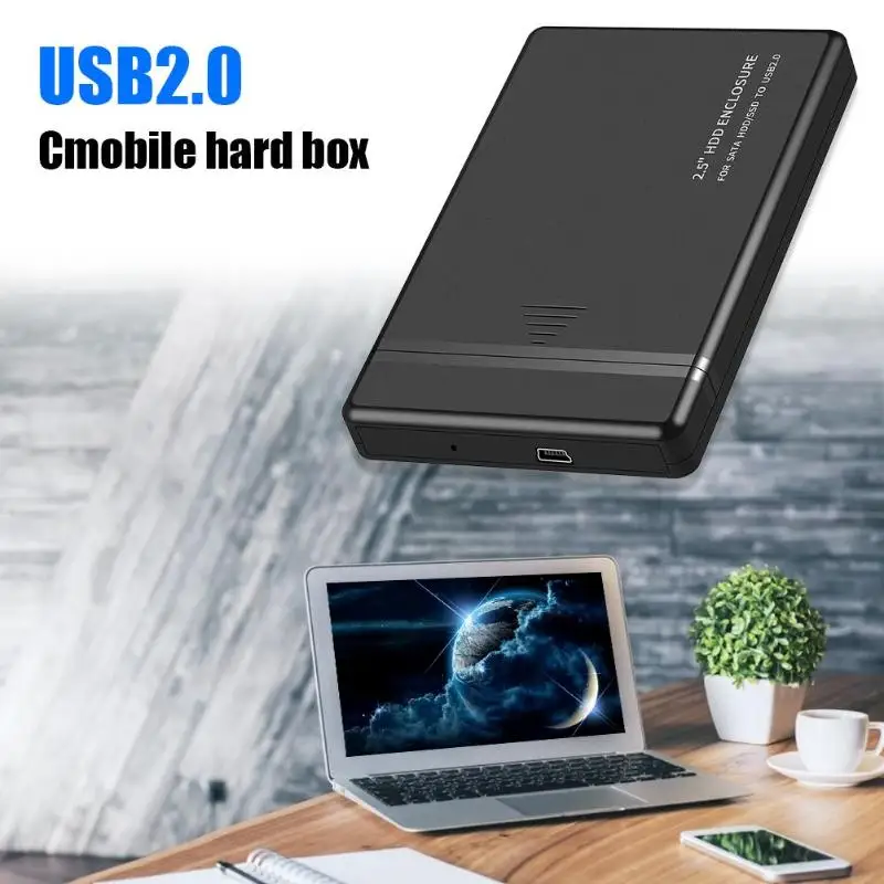 Портативный 2,5 дюймовый HDD SSD корпус ноутбук ПК 480 Мбит/с футляр для внешнего жесткого диска установка без инструментов со светодиодный индикатор