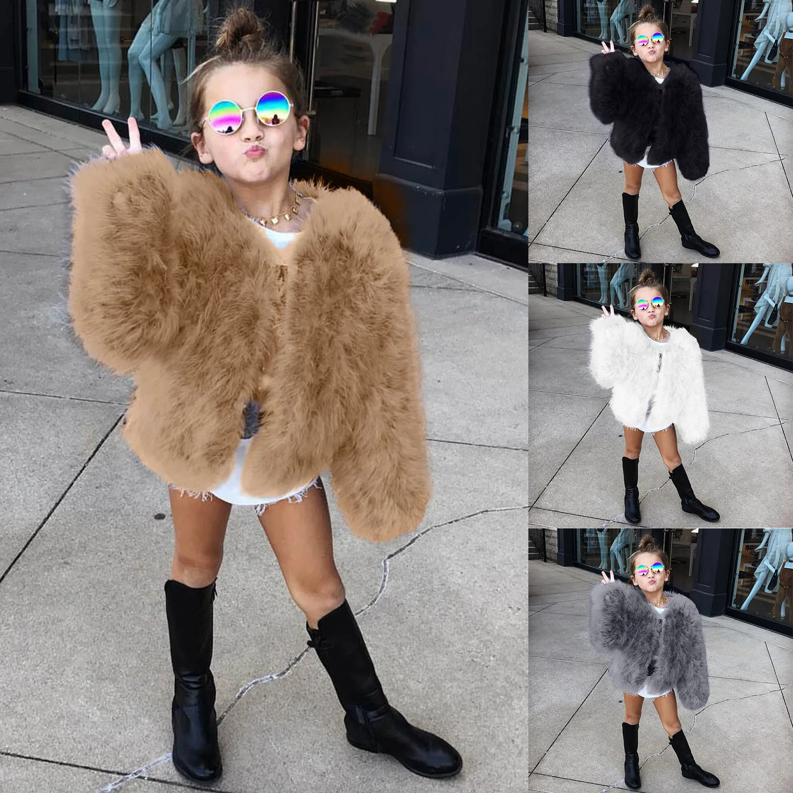 Детская зимняя куртка с искусственным мехом на осень/весну