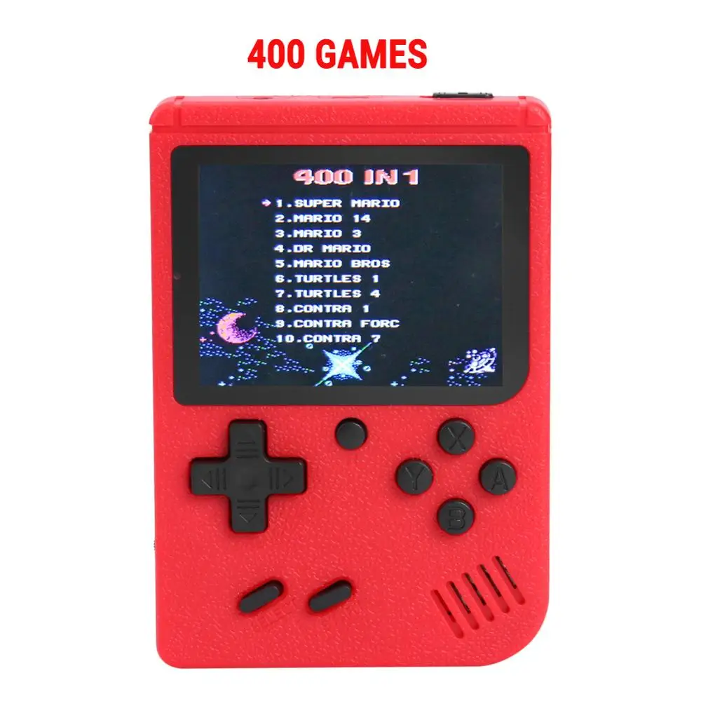 400games Red 3 дюймов Портативный чехол для телефона в виде ретро-игровой консоли TFT цветной экран Встроенный 400 игры 8 бит Классический игровой плеер для игр Детские игрушки Подарки приставка игровая игровая консоль - Цвет: 400games Red