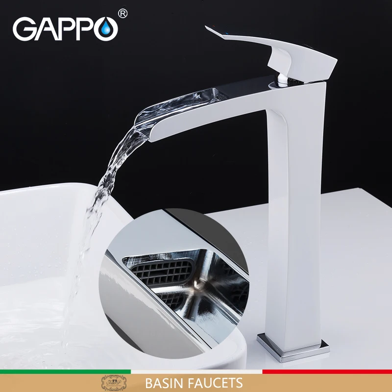 Смесители для раковины GAPPO высокий водопад кран в ванную комнату белый холодной и