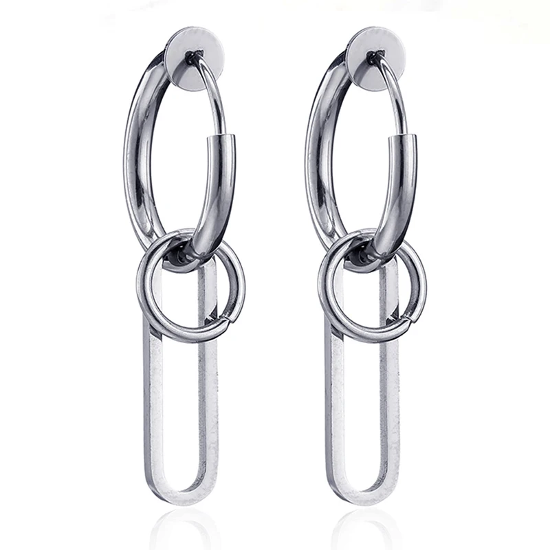 Серьги-кольца в стиле панк для женщин и мужчин корейские геометрические серьги