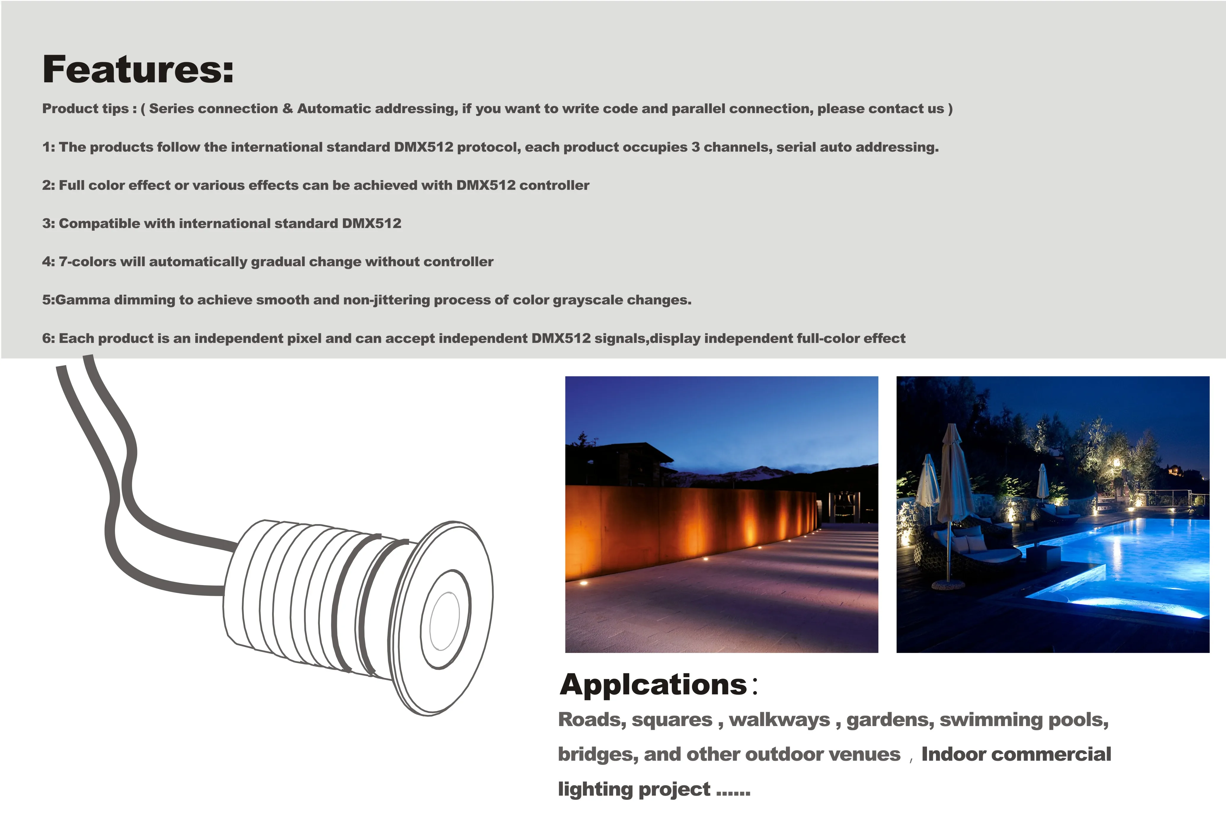 Подводный светодиодный светильник RGB для бассейна IP68 12 В 24 постоянного тока Вт