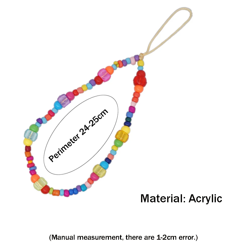 

Universal Phone Charm Strap Mobile Phone Choker Chain Phone Case Hanging Cord Pearl Lanyard Crystal Beads Decoration