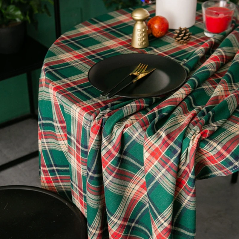 Рождественская скатерть в скандинавском стиле ретро американская клетчатая