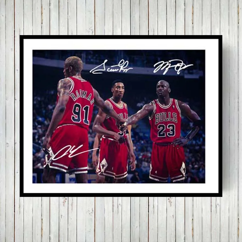Классические Постеры и принты Bulls Big Three Майкл Jordans Pippen Rodman Настенная картина