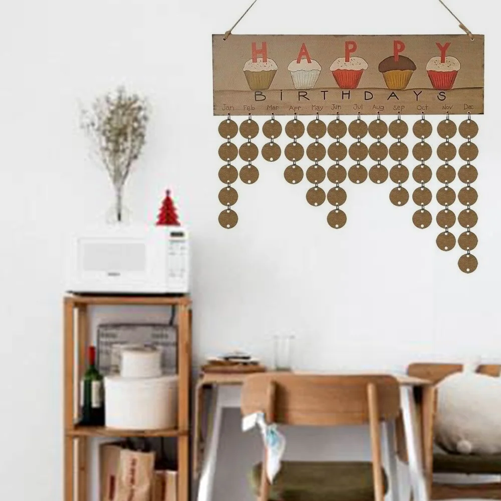 

Creative DIY Calendar Wooden Birthday Reminder Board Sign In Friends And Family