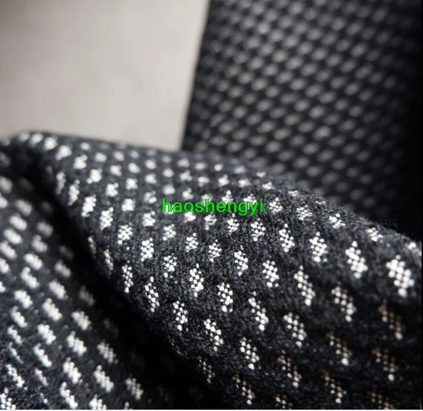 Высококачественная шерстяная осенне-зимняя сотовая трехмерная черно-белая