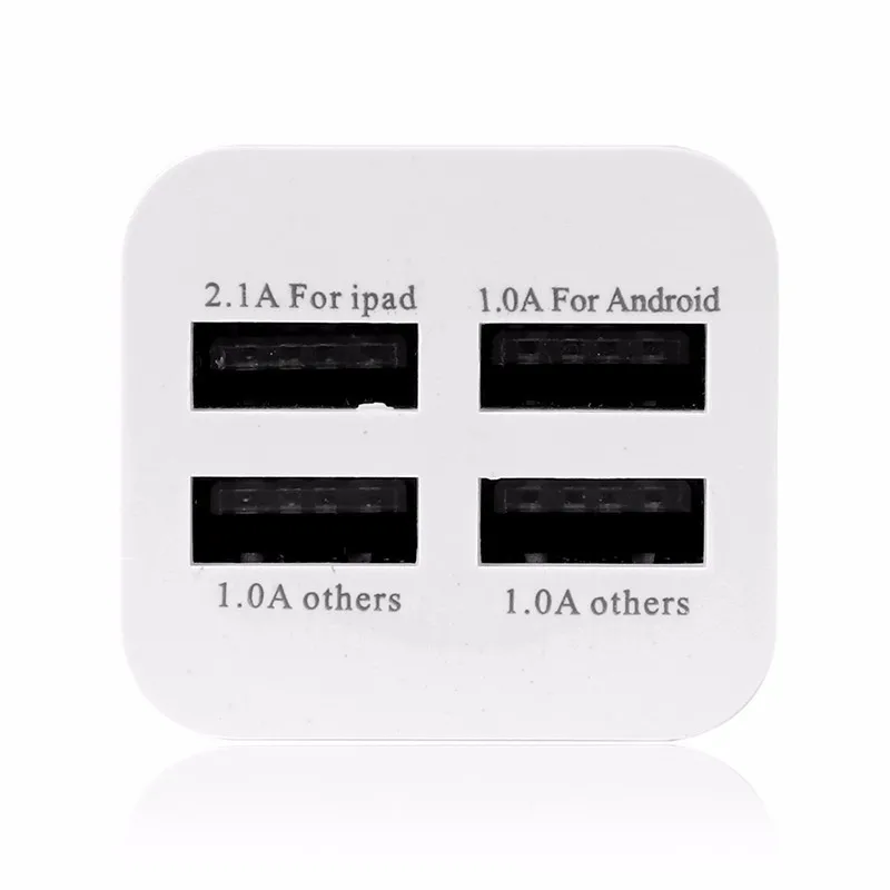

5 Colors US/EU Plug Quick Charger USB 4-Ports Portable Durable Smart Accessories For Phone Travel Office
