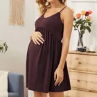 Платья для беременных женщин платье без рукавов с высокой талией для ежедневного ношения или для будущей мамы платье