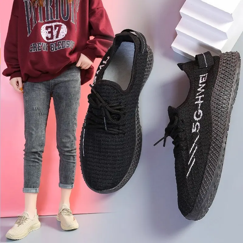 

2021 New Spring Summer Lace-Up Women's Ladies Sneakers Breathable Mesh Sport Sneakers Women Shoes Summer Sports Leisure Shoes