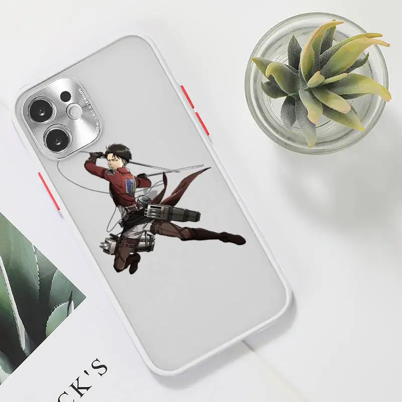 

attack on titan Phone Case Clear matte transparent For white iPhone 7 8 x xs xr 11 12 pro plus max mini Funda