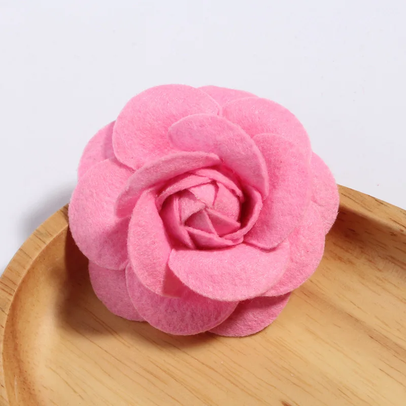 

20pcs/lot 6.5cm 9colors Hair Clips Newborn Wool Felt Rose Flower For Girls Apparel Hair Accessories Fabric Flowers For Headbands
