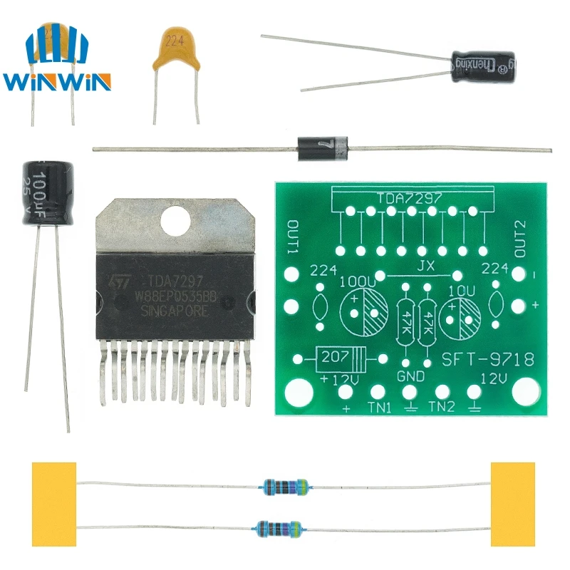 1 комплект TDA7297 Плата усилителя запасные части dc 12v класс 2 0 Двойное аудио
