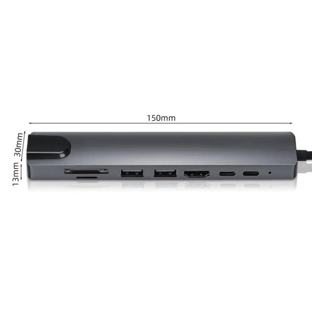 

USB Type C Hub 8-in-1 Type-C To HDMI 4K Adapter Lan Ethernet SD TF USB-C 3.0 Typec 3.5mm Jack Audio Video for Mac-Book Pro OTG